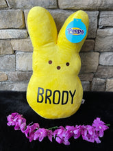 Load image into Gallery viewer, Personalized 15in Easter Peep Plush, Easter Bunny Plush Peeps, Easter Basket, Custom Peeps Bunny, Personalized Kids Gift, Baby Girl Name