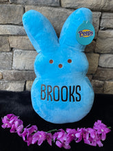 Load image into Gallery viewer, Personalized 15in Easter Peep Plush, Easter Bunny Plush Peeps, Easter Basket, Custom Peeps Bunny, Personalized Kids Gift, Baby Girl Name