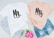 Load image into Gallery viewer, Matching Mr Mrs Shirts with Customized Date