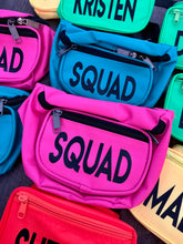 Load image into Gallery viewer, Bride Squad Fanny Packs, Wedding Party Bridesmaids Bride Maid of Honor Fanny Pack Tote Bag