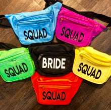 Load image into Gallery viewer, Bride Squad Fanny Packs, Wedding Party Bridesmaids Bride Maid of Honor Fanny Pack Tote Bag