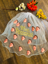 Load image into Gallery viewer, Custom Photo Face Veil for any Bride, Bachelorette Bridal Shower Veil with Grooms Face