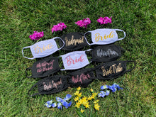 Load image into Gallery viewer, Custom Wedding Party Face Masks/Coverings/Shield, 100% Cotton