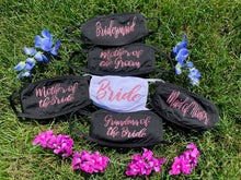 Load image into Gallery viewer, Custom Wedding Party Face Masks/Coverings/Shield, 100% Cotton