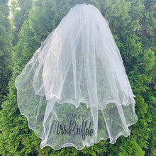 Load image into Gallery viewer, Future Mrs. Customized Last Name Veil for the Bride