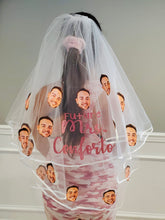 Load image into Gallery viewer, Custom Photo Face Veil for any Bride, Bachelorette Bridal Shower Veil with Grooms Face