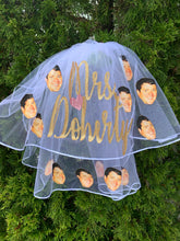 Load image into Gallery viewer, Custom Photo Face Veil for any Bride, Bachelorette Bridal Shower Veil with Grooms Face