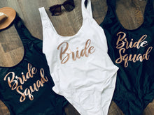 Load image into Gallery viewer, Bride Squad Matching Bathing Suits for the Bride, Wedding Party, etc.
