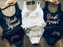 Load image into Gallery viewer, Bride Squad Matching Bathing Suits for the Bride, Wedding Party, etc.
