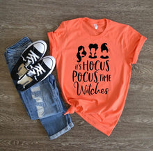 Load image into Gallery viewer, Its Hocus Pocus Time Witches Tshirt for October Halloween Fall
