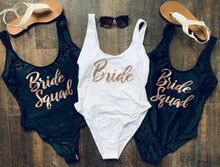 Load image into Gallery viewer, Bride Squad Matching Bathing Suits for the Bride, Wedding Party, etc.
