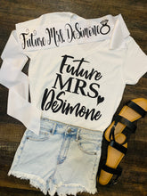 Load image into Gallery viewer, Future Mrs. Bridal Bundle, Personalized Tshirt &amp; Sash!
