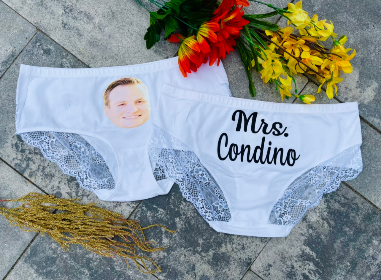 Custom Photo Underwear Panties for Bride, Anniversary, Valentines Day, –  CourtlyCustom