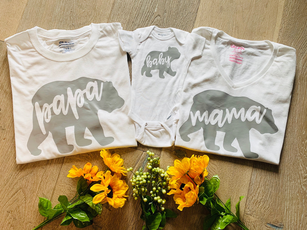 Mama Bear Baby Bear Papa Bear Little Bear Matching Family Shirts