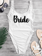 Load image into Gallery viewer, Customized Bride One Piece Swimsuit for Bachelorette, Honeymoon, Wedding!
