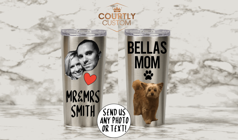 Custom Photo Tumbler with Lid, Stainless Steel Personalized Hot/Cold Cup Mug with Photo/Text of your Choice