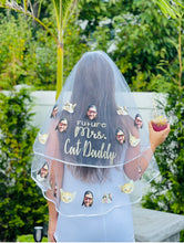 Load image into Gallery viewer, Custom Photo Face Veil for any Bride, Bachelorette Bridal Shower Veil with Grooms Face
