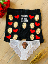 Load image into Gallery viewer, Custom Photo Underwear, Matching Set of Face Panties and Boxer Bundle, Couples Gift Set
