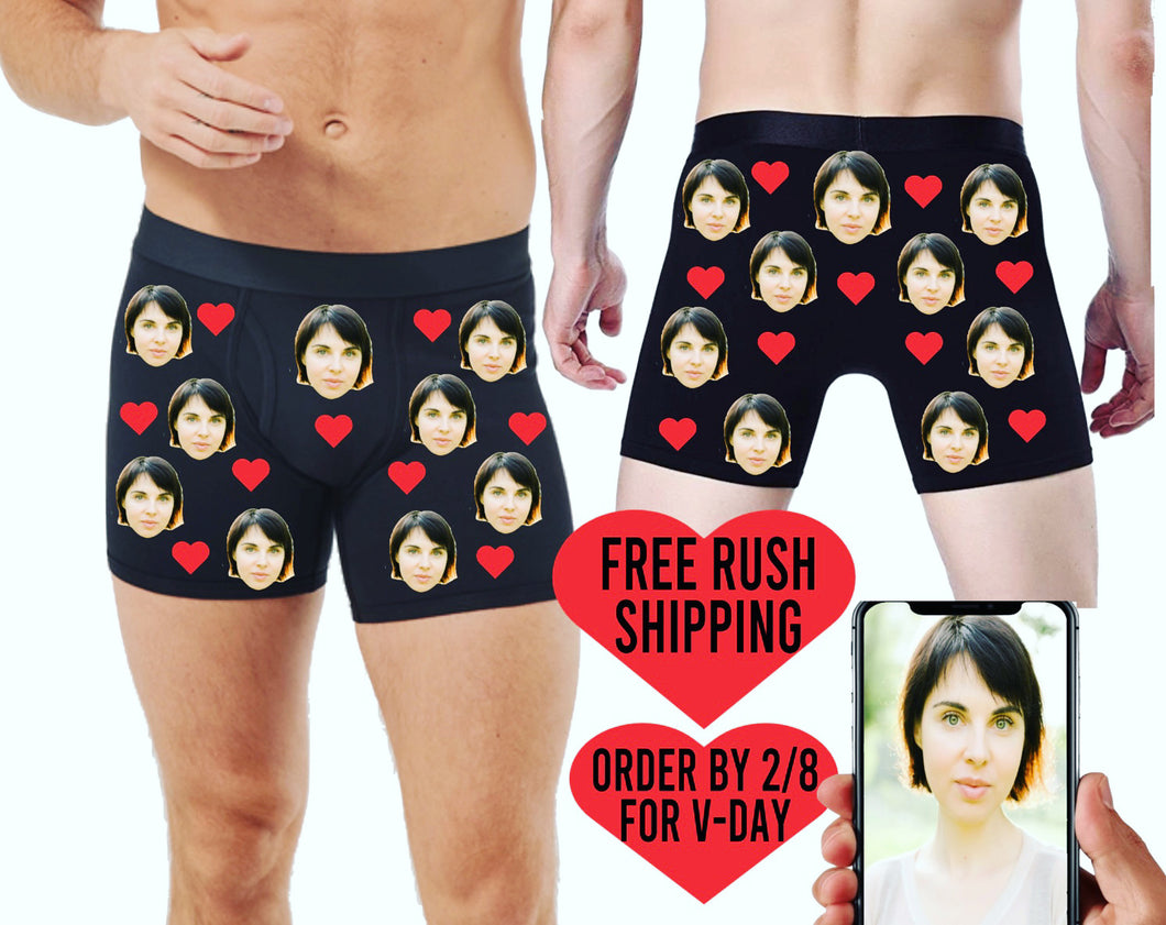Valentine's Day Custom Boxers Underwear With Face My Photo Boxers Birt